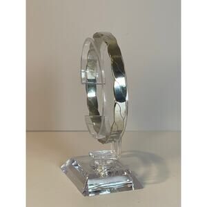 Taxco 925 Sterling Silver Twisted Wave Bangle Bracelet Size 8, 17.81g